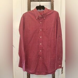 Izod Men's Burgundy Button-Down Shirt